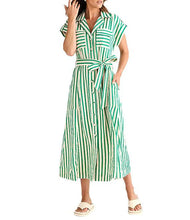 Load image into Gallery viewer, Brave+True - Portia Dress - Jade Stripe