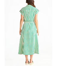 Load image into Gallery viewer, Brave+True - Portia Dress - Jade Stripe