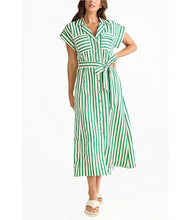 Load image into Gallery viewer, Brave+True - Portia Dress - Jade Stripe