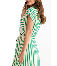 Load image into Gallery viewer, Brave+True - Portia Dress - Jade Stripe