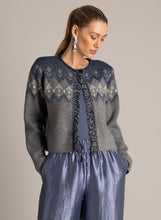 Load image into Gallery viewer, YEST - Ulrike Jacquard Cardigan - Dark Blue
