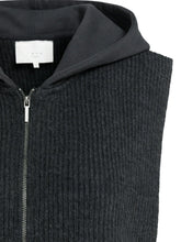 Load image into Gallery viewer, YAYA - Sleeveless Knitted Hoodie - Hole Black