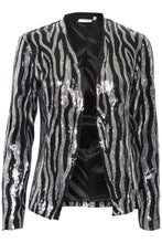 Load image into Gallery viewer, PULZ - GAI Sequin Blazer - Black/Silver