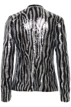 Load image into Gallery viewer, PULZ - GAI Sequin Blazer - Black/Silver