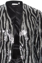 Load image into Gallery viewer, PULZ - GAI Sequin Blazer - Black/Silver