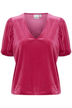 Load image into Gallery viewer, ICHI - Lavanny Puff Sleeve Top - Festival Fuchsia