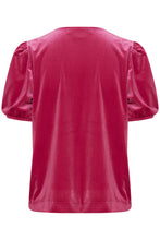 Load image into Gallery viewer, ICHI - Lavanny Puff Sleeve Top - Festival Fuchsia