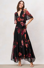 Load image into Gallery viewer, Hope & Ivy - Anne-Marie Wrap Dress - Black Floral