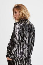 Load image into Gallery viewer, PULZ - GAI Sequin Blazer - Black/Silver