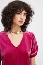 Load image into Gallery viewer, ICHI - Lavanny Puff Sleeve Top - Festival Fuchsia