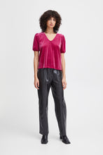 Load image into Gallery viewer, ICHI - Lavanny Puff Sleeve Top - Festival Fuchsia