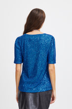 Load image into Gallery viewer, ICHI - Fauci Sequin Top - Lapis Blue