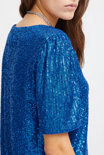 Load image into Gallery viewer, ICHI - Fauci Sequin Top - Lapis Blue