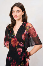 Load image into Gallery viewer, Hope & Ivy - Anne-Marie Wrap Dress - Black Floral