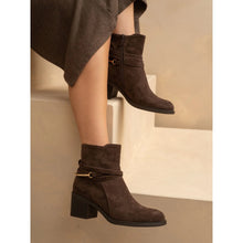 Load image into Gallery viewer, Lunar - Kiki Ankle Boot - Brown Faux Suede