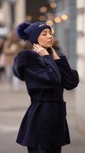 Load image into Gallery viewer, Luxy - Burley Faux Fur Pom Pom Hat - Navy Blue