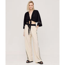 Load image into Gallery viewer, ACCESS - Tie Front Blouse - Black