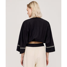 Load image into Gallery viewer, ACCESS - Tie Front Blouse - Black