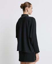 Load image into Gallery viewer, ACCESS - High Neck Blouse with Embellishment - Black