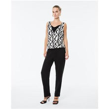 Load image into Gallery viewer, Paz Torras - Sleeveless Drape Neck Top - Black & Whte