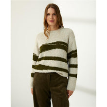 Load image into Gallery viewer, Paz Torras - Stripe Jumper - Khaki/Cream