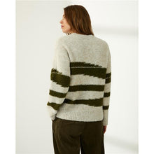 Load image into Gallery viewer, Paz Torras - Stripe Jumper - Khaki/Cream