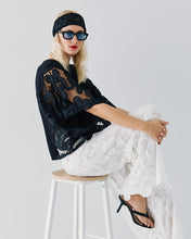 Load image into Gallery viewer, ACCESS - Oversized Broderie Anglais Top - Black