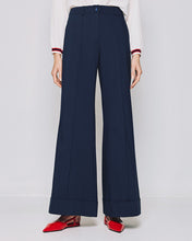 Load image into Gallery viewer, ACCESS - Wide Leg Pants with Turn-up - Navy
