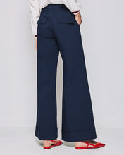 Load image into Gallery viewer, ACCESS - Wide Leg Pants with Turn-up - Navy