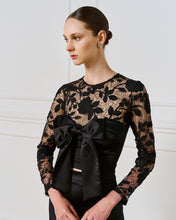 Load image into Gallery viewer, ACCESS - Lace Top with Bow - Black