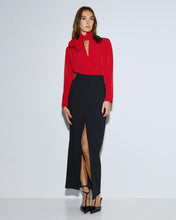 Load image into Gallery viewer, ACCESS - High Neck Blouse with Flower - Red