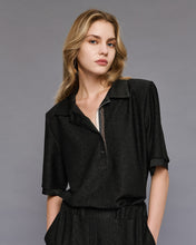 Load image into Gallery viewer, ACCESS - Short Sleeve Lurex Top - Black