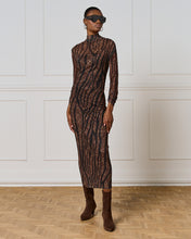 Load image into Gallery viewer, ACCESS - Printed Mesh Dress - Brown/Black