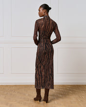 Load image into Gallery viewer, ACCESS - Printed Mesh Dress - Brown/Black
