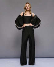 Load image into Gallery viewer, ACCESS - Lurex Pants with Side Stripe - Black