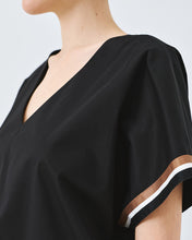 Load image into Gallery viewer, ACCESS - V Neck Top with Sports Luxe Trim - Black