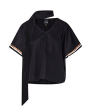Load image into Gallery viewer, ACCESS - V Neck Top with Sports Luxe Trim - Black