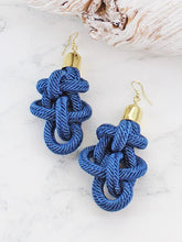 Load image into Gallery viewer, Suzie Blue - Knotted Cord Earrings - Blue AR6604