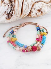 Load image into Gallery viewer, SUZIE BLUE - Beaded Double Hoop Earrings- Multicolour AY1607