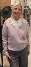 Load image into Gallery viewer, YAYA - Soft V Neck Sweater - Cloud Gray Purple