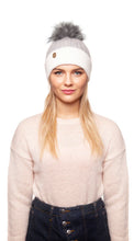 Load image into Gallery viewer, Luxy ~ Harley Faux Fur Pom Pom Hat - Grey/Winter White