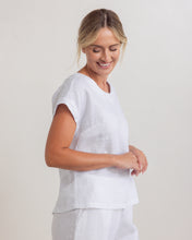 Load image into Gallery viewer, SEESAW - Linen Button Back Top - White