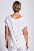 Load image into Gallery viewer, SEESAW - Linen Button Back Top - White