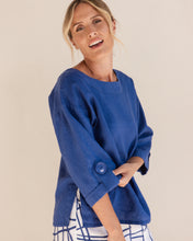 Load image into Gallery viewer, SEESAW - 3/4 Sleeve Linen Top - Denim