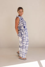 Load image into Gallery viewer, SEESAW - Linen Palazzo Print Pants - Denim/White