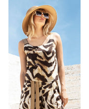 Load image into Gallery viewer, Aggel - Animal Print Top with Knitted Detail