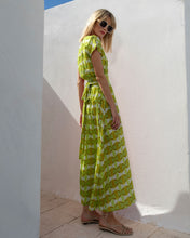 Load image into Gallery viewer, Aggel - Geometric Print Maxi Dress - Lime