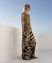 Load image into Gallery viewer, Aggel - Wide Leg Animal Print Pants - Brown & Cream