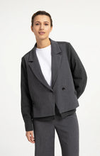 Load image into Gallery viewer, YAYA - Loose Fit Blazer with Contrast Fabric - Anthracite Melange