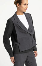 Load image into Gallery viewer, YAYA - Loose Fit Blazer with Contrast Fabric - Anthracite Melange